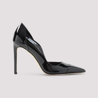 Jimmy Choo Brigitte Black Pumps With Thin Heel In Shiny Leather Woman