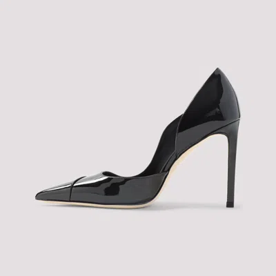 Jimmy Choo Brigitte Black Pumps With Thin Heel In Shiny Leather Woman