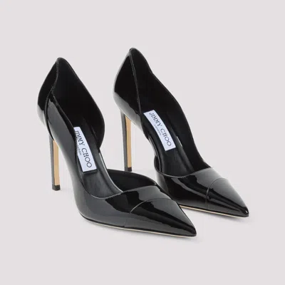 Jimmy Choo Brigitte Black Pumps With Thin Heel In Shiny Leather Woman
