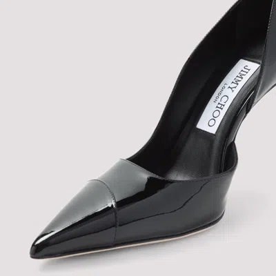 Jimmy Choo Brigitte Black Pumps With Thin Heel In Shiny Leather Woman