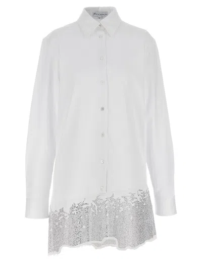 Jw Anderson Rhinestone Shirt Dress Dresses White In White