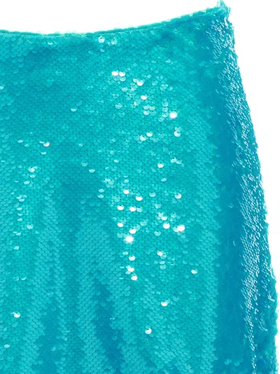 Ganni Sequin Midi Skirt Skirts Light Blue