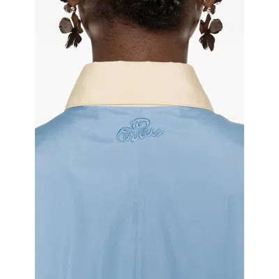 Marni Collared Panelled Top In Blue