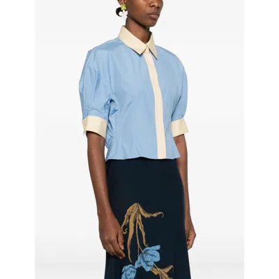 Marni Collared Panelled Top In Blue
