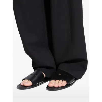 Jw Anderson Cut-out Detail Leather Sandals In Black