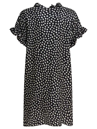 Chloé Short Silk Dress Dresses Black In Animal Print