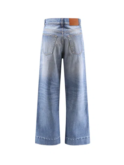 Chloé Wide Leg Denim Jeans Five Pocket In Blue
