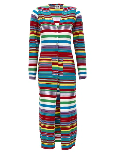 Mo5ch1no Jeans Striped Cardigan Sweaters And Cardigans Multicolor In Multi