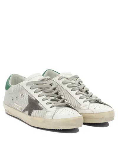 Golden Goose Superstar White Low-top Sneaker With Star Patch On The Side And Lettering Logo In Leather Man