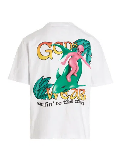 Gcds Surfing Weirdo T-shirt White In White