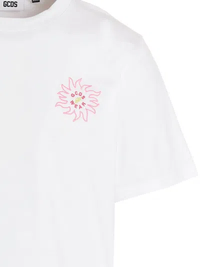 Gcds Surfing Weirdo T-shirt White In White