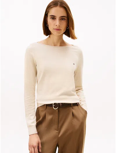 Tommy Hilfiger Boatneck Sweater In Neutral