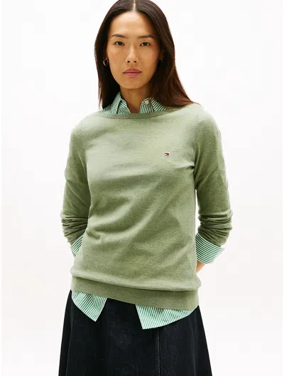 Tommy Hilfiger Boatneck Sweater In Green