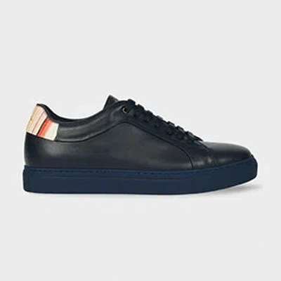 Paul Smith Navy 'basso' Trainers With Stripe Trim Blue In Blue