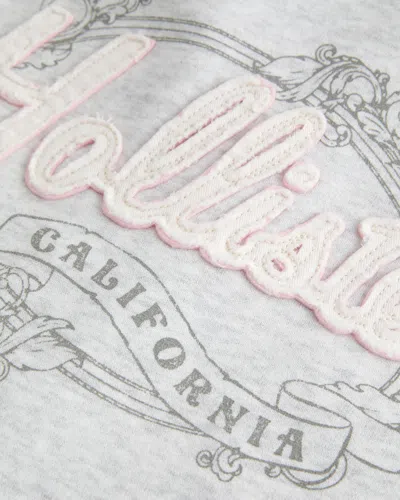 Hollister Waffle Lined Hood Zip-up Logo Graphic Hoodie In White