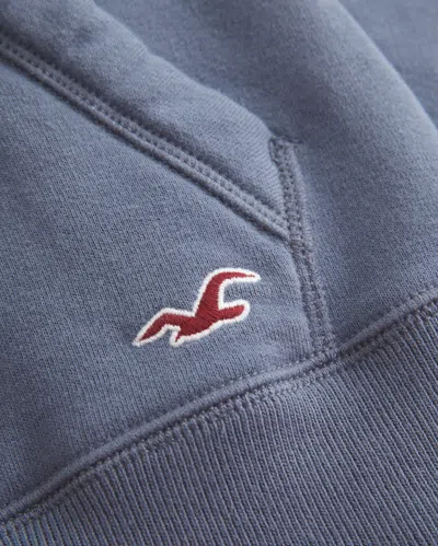 Hollister V-neck Hoodie In Blue