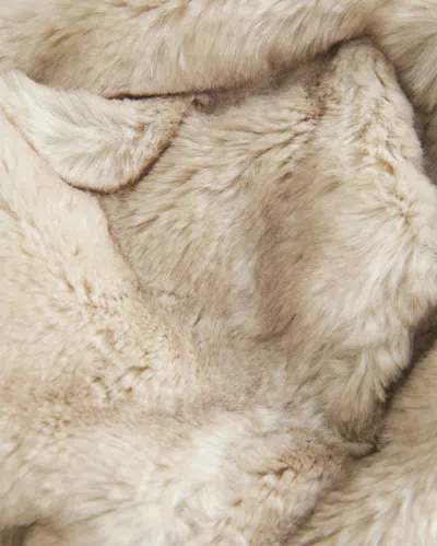 Hollister Faux Fur-lined Hood Graphic Hoodie In White