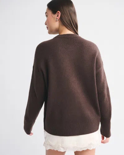 Abercrombie & Fitch Dad Fairisle Crew Sweater In Brown