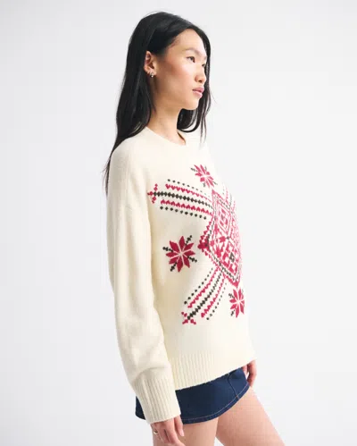 Abercrombie & Fitch Dad Fairisle Crew Sweater In Brown