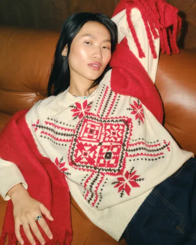 Abercrombie & Fitch Dad Fairisle Crew Sweater In Brown