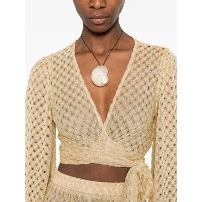 Missoni Raschel Workmanship Wrap Top In Yellow