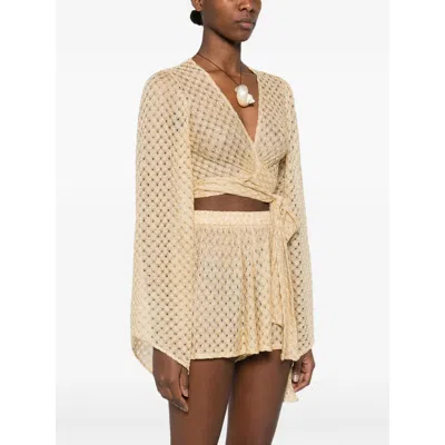 Missoni Raschel Workmanship Wrap Top In Yellow