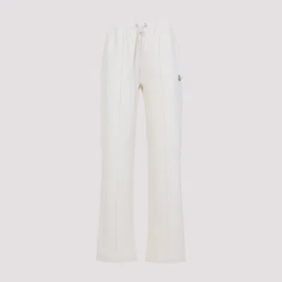 Moncler Straight Leg Sweat Trousers Side Pockets In White