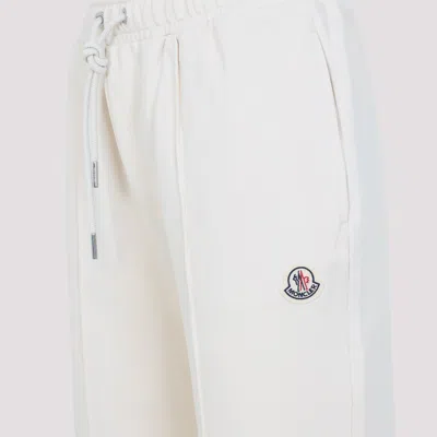 Moncler Straight Leg Sweat Trousers Side Pockets In White