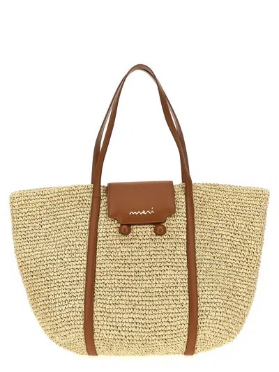 Marni Trunkaroo Tote Bag Beige In Neutral