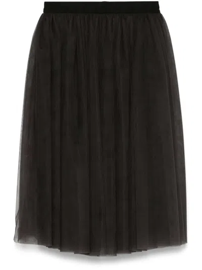 Dolce & Gabbana Women Tulle Midi Skirt In Black