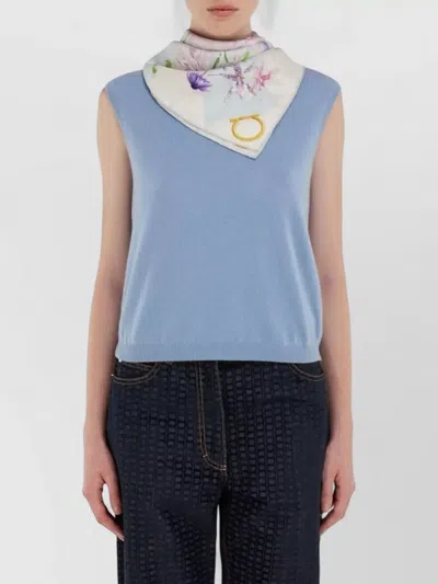 Ferragamo Gaia Scarf Floral Pattern Lightweight Square In Multi