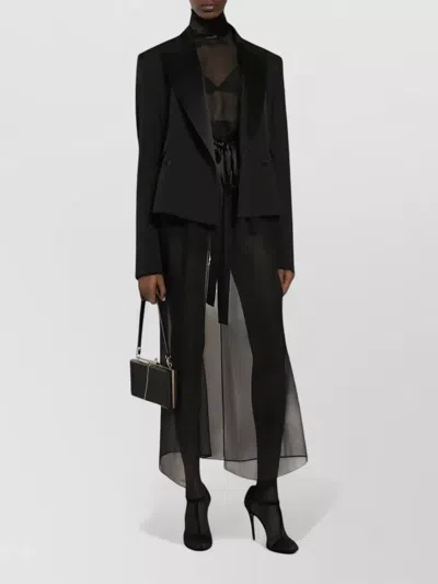 Dolce & Gabbana Gabardine Blazer Double Breasted Peak Lapels In Black