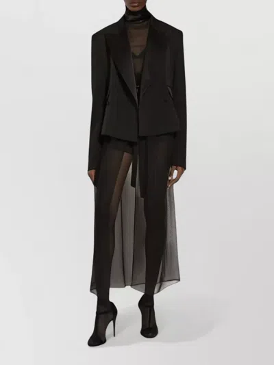 Dolce & Gabbana Gabardine Blazer Double Breasted Peak Lapels In Black