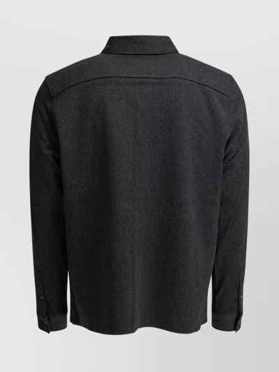 Vince Long Sleeve Textured Fabric Shirts Collection In Black