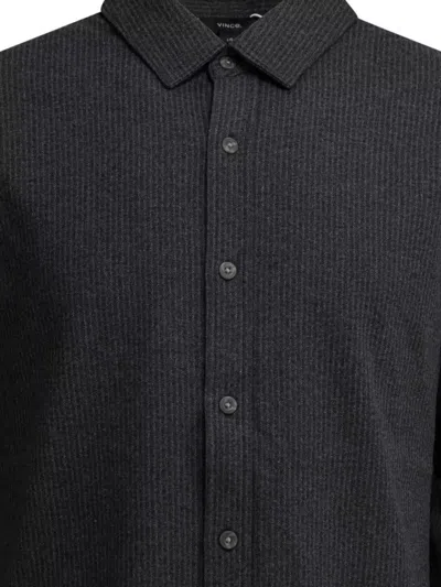 Vince Long Sleeve Textured Fabric Shirts Collection In Black