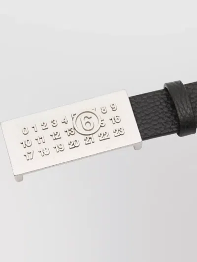 Mm6 Maison Margiela Numeric Belt Adjustable Texture Engraved Detail In Black