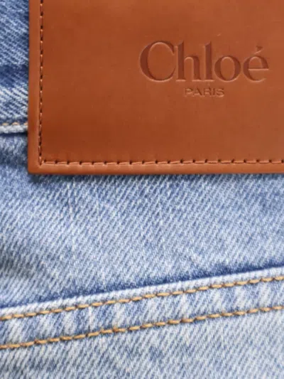 Chloé Wide Leg Denim Jeans Five Pocket In Blue