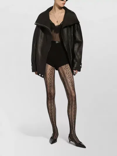 Dolce & Gabbana Lace Trim Stretch Tank Top Open Back In Black