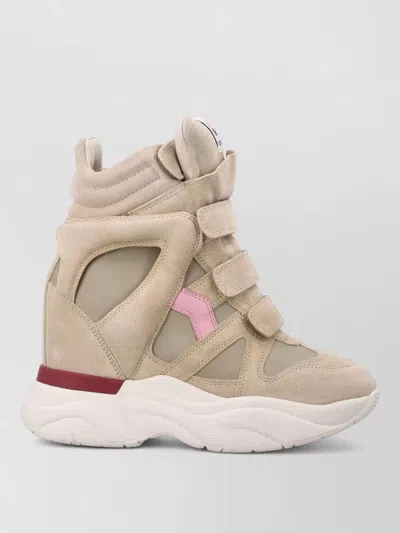 Isabel Marant High Top Sneakers Panel Detailing Contrast Sole In Neutral