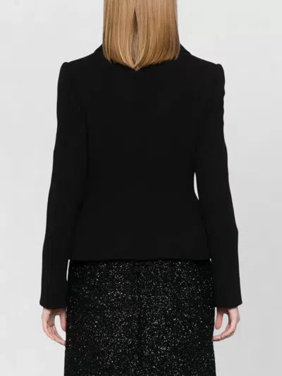 Dolce & Gabbana Wool Crepe Blazer Fitted Silhouette Epaulettes In Black
