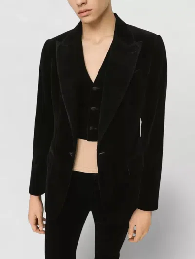 Dolce & Gabbana Tailored Suit Three Piece Velvet Texture In Animal Print