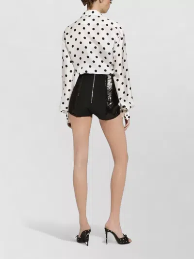 Dolce & Gabbana High Waist Sequin Shorts Silk Blend In Animal Print