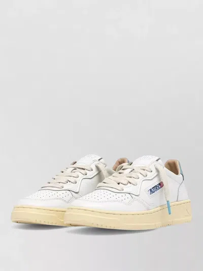 Autry Medalist Low Sneakers In White And Light Blue Leather In Multi
