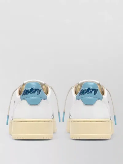 Autry Medalist Low Sneakers In White And Light Blue Leather In Multi