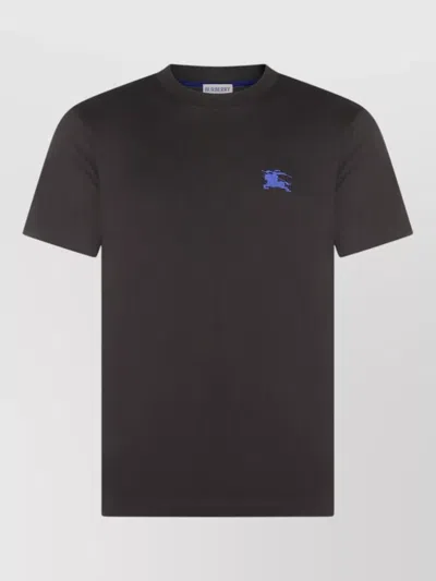 Burberry Crew Neck T Shirt Short Sleeves In Gray