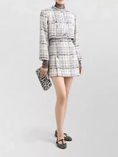 Dolce & Gabbana Chantilly Lace Top High Neck Long Sleeves In Black