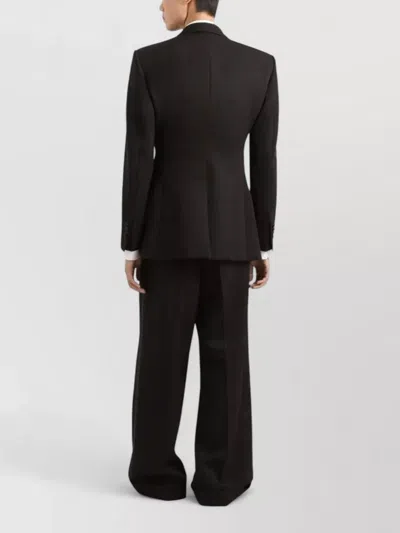 Dolce & Gabbana Satin Lapel Blazer Structured Shoulders Straight Hem In Brown