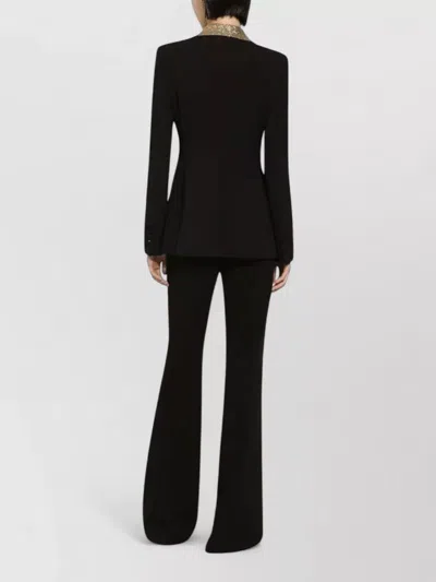 Dolce & Gabbana Sequin Virgin Wool Tailored Blazer Jacket In Black