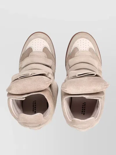 Isabel Marant High Top Wedge Sneaker Suede Perforated In Neutral