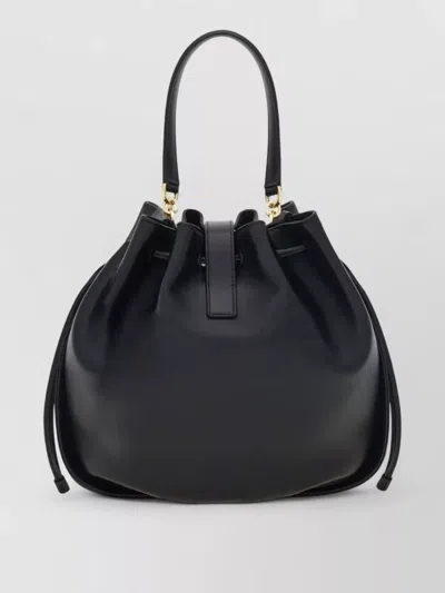 Ferragamo Buckle Bucket Crossbody Bag Top Handle In Black